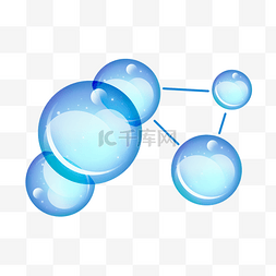 水分子分子图片_蓝色水分子