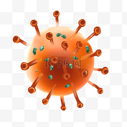 橙色球形新冠病毒