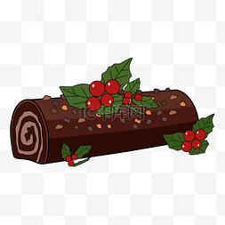 log图片_坚果碎圣诞蛋糕yule log cake