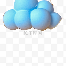 蓝色立体气球图片_蓝色的气球免抠图