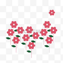 夏季粉色矢量花朵花纹