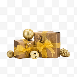圣诞节金色礼物盒