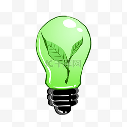 绿色绿植灯泡