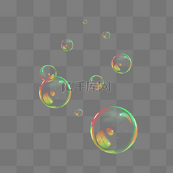 气泡彩色透明图片_手绘透明彩色肥皂泡泡元素