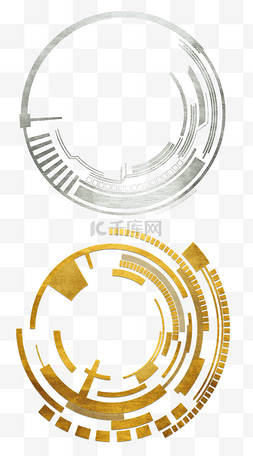 金箔黄金银色未来科技边框