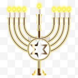 hanukkah金色星形创意烛台