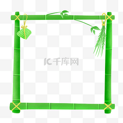 绿色竹子粽子边框