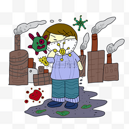 卡通污染病毒细菌