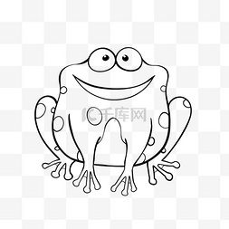 黑色青蛙图片_frog clipart black and white 可爱青蛙正