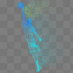 点线几何体图片_人体篮球科技运动智能魔幻数据光