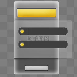 ui按钮科技感图片_黑色UI黄色按钮提示框