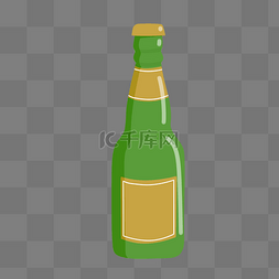 瓶装啤酒png图片_绿色的瓶装啤酒插画