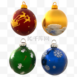 金属光泽的球图片_圣诞节的装饰3d球