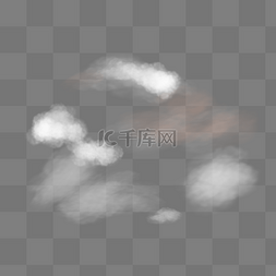 白色白云装饰图片_手绘云朵元素