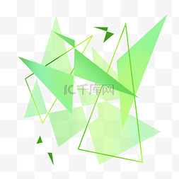 几何三角图形图片_清新护眼绿色渐变不规则多变简约