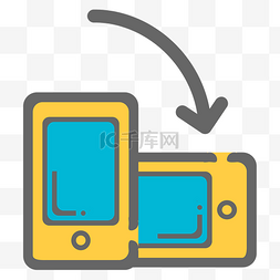 手机位置图标图片_旋转手机从垂直到水平位置图标