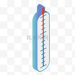 温度计图片_蓝色的温度计图标