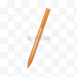 一次性用品图片_一支橙色圆珠笔插图