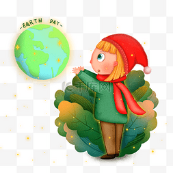 保护环境手绘插画图片_地球日earth day保护地球爱护环境小