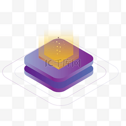 紫色圆点发光图片_紫色立体创意发光光束元素