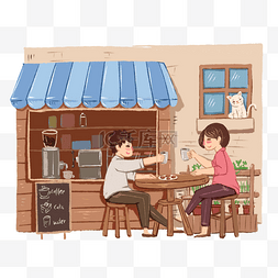 咖啡馆下午茶图片_咖啡厅咖啡馆情侣喝咖啡下午茶约
