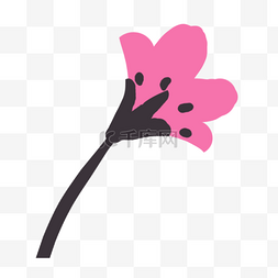 手绘卡通粉色花朵免扣元素