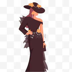 三八妇女节女神节女王节黑色长裙