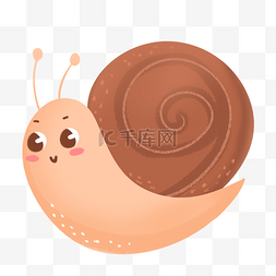 蜗牛赛跑图片_咖啡色可爱卡通六一儿童节蜗牛