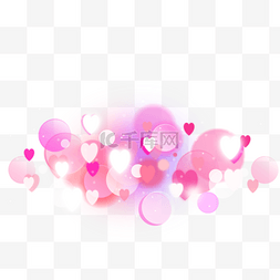 粉色的气泡图片_情人节幻想粉色爱的心