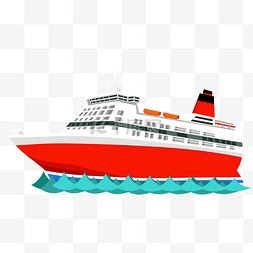 红色游轮轮船