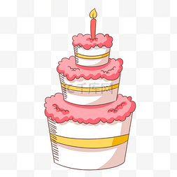 粉色的蛋糕装饰插画