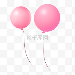 粉红色气球气球图片_粉红色七夕气球