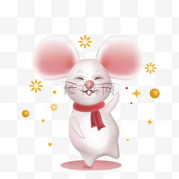 卡通动物新年形象图片_可爱的新年小老鼠生肖吉祥物