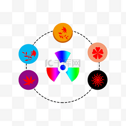 创意彩色圆圈PPT图标