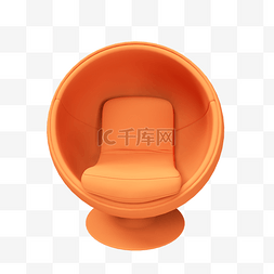 立体橙色C4D椅子装饰