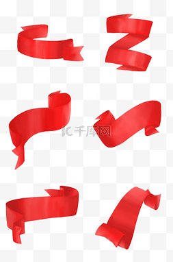 红色丝带装饰标题框