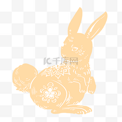 产品招贴图片_黄色兔子传统动物