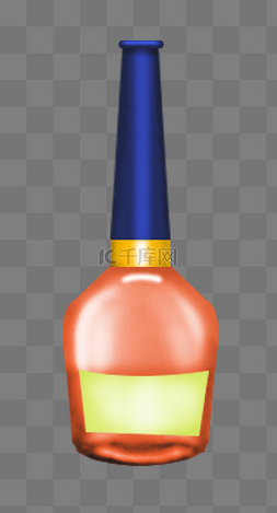 玻璃洋酒酒瓶插画