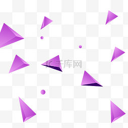 漂浮紫色图片_紫色卡通漂浮几何图形飞舞