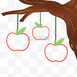 树枝苹果创意边框