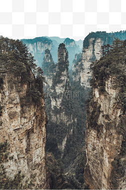 张家界旅游景点图片_雾松下午山川怪石张家界武陵源阿