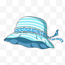 蓝色遮阳帽子插画