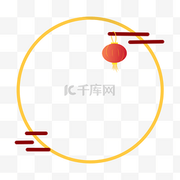 中国风灯笼元素贺卡节日装饰边框