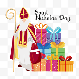 saint nicholas day红色主教老人
