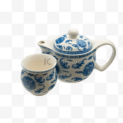青花瓷立体茶壶