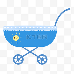 可爱婴儿装饰图片_蓝色卡通小太阳装饰婴儿车