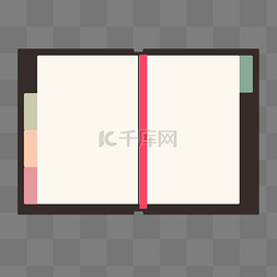 手摊开图标图片_办公用品摊开记事本插画