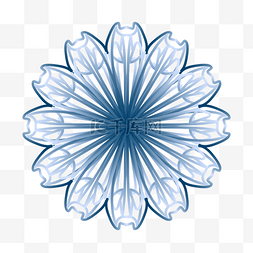 蓝色对称图案图片_花朵花纹图案