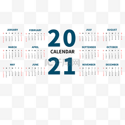 2021 calendar 矢量日历排版简约