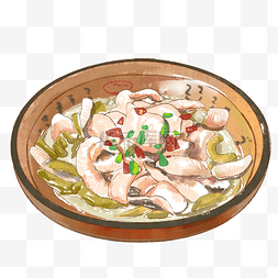 金酸菜鱼图片_水煮鱼水彩